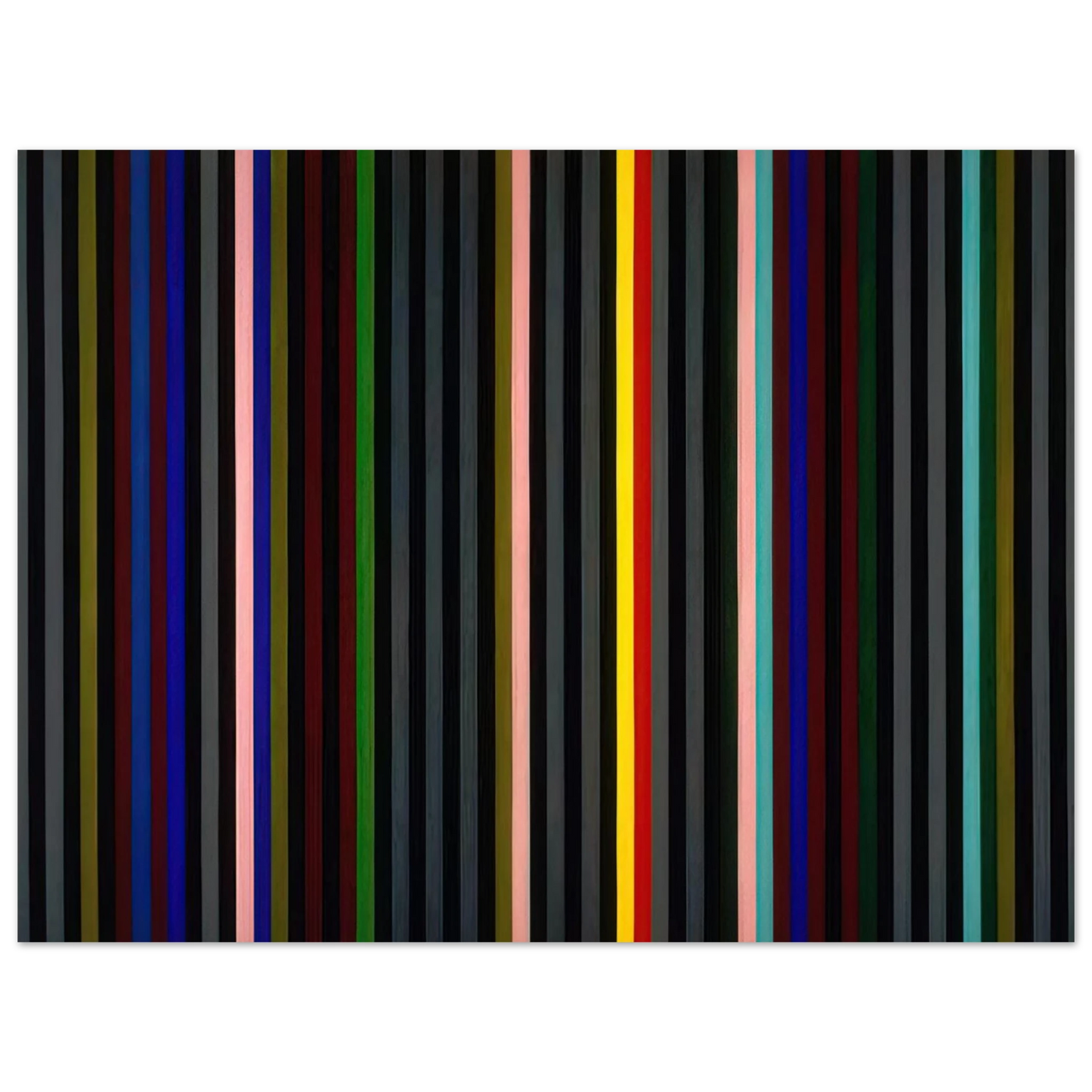 Gene Davis - Black Grey Beat - 1964 75x100 cm / 30x40inches Fine Art Poster