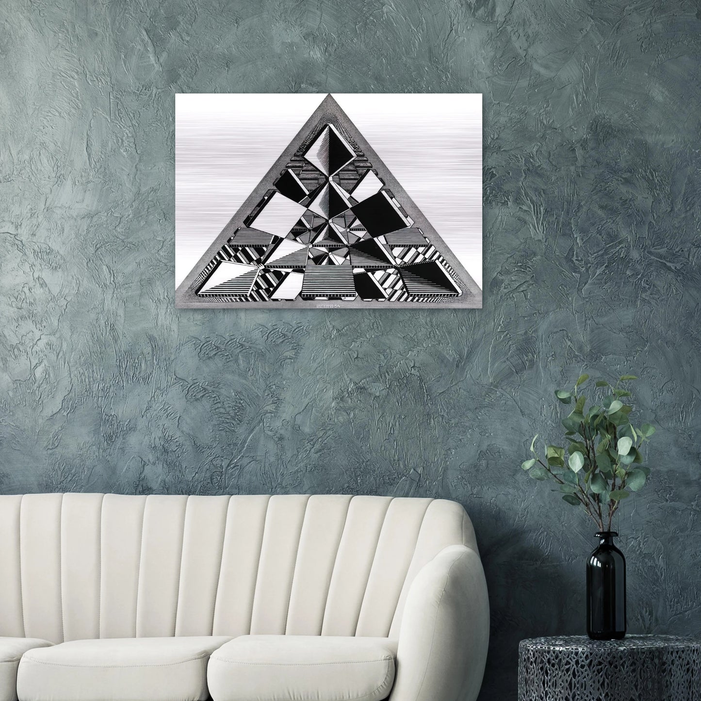 THREE INTERSECTING PLANES - MC Escher Brushed Aluminum Print - 70x100 cm / 28x40 inches | MC Escher Aluminum Print | MC Escher Prints | Maurits Cornelis Escher Prints