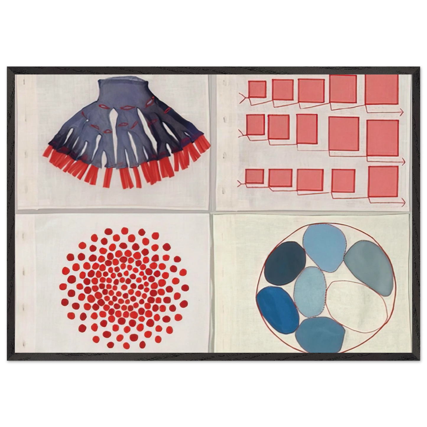 UNTITLED 9 - Louise Bourgeois 70x100 cm / 28x40 inches Framed Art Print – Black Wooden Frame