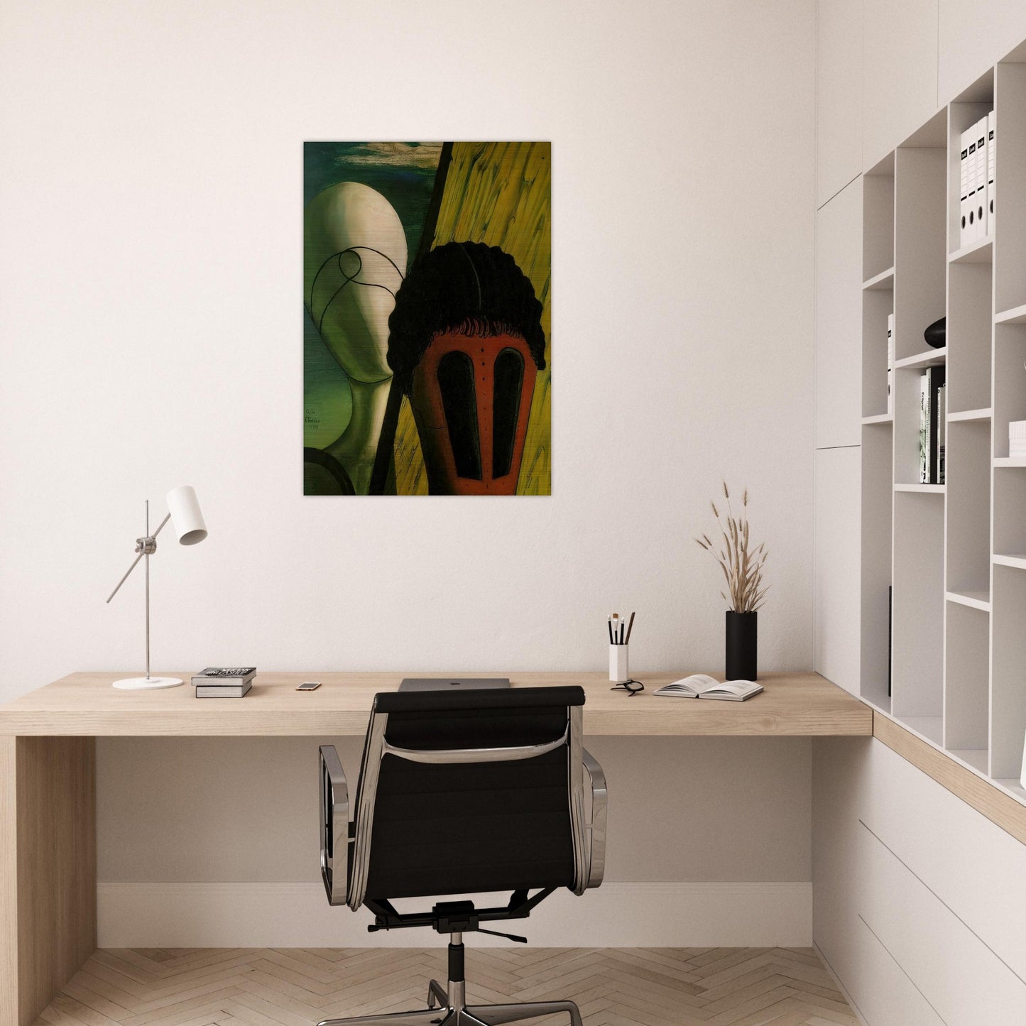 TWO HEADS 1918 - Giorgio de Chirico Brushed Aluminum Print - 70x100 cm / 28x40 inches | Giorgio de Chirico Aluminum Print | Giorgio de Chirico Prints