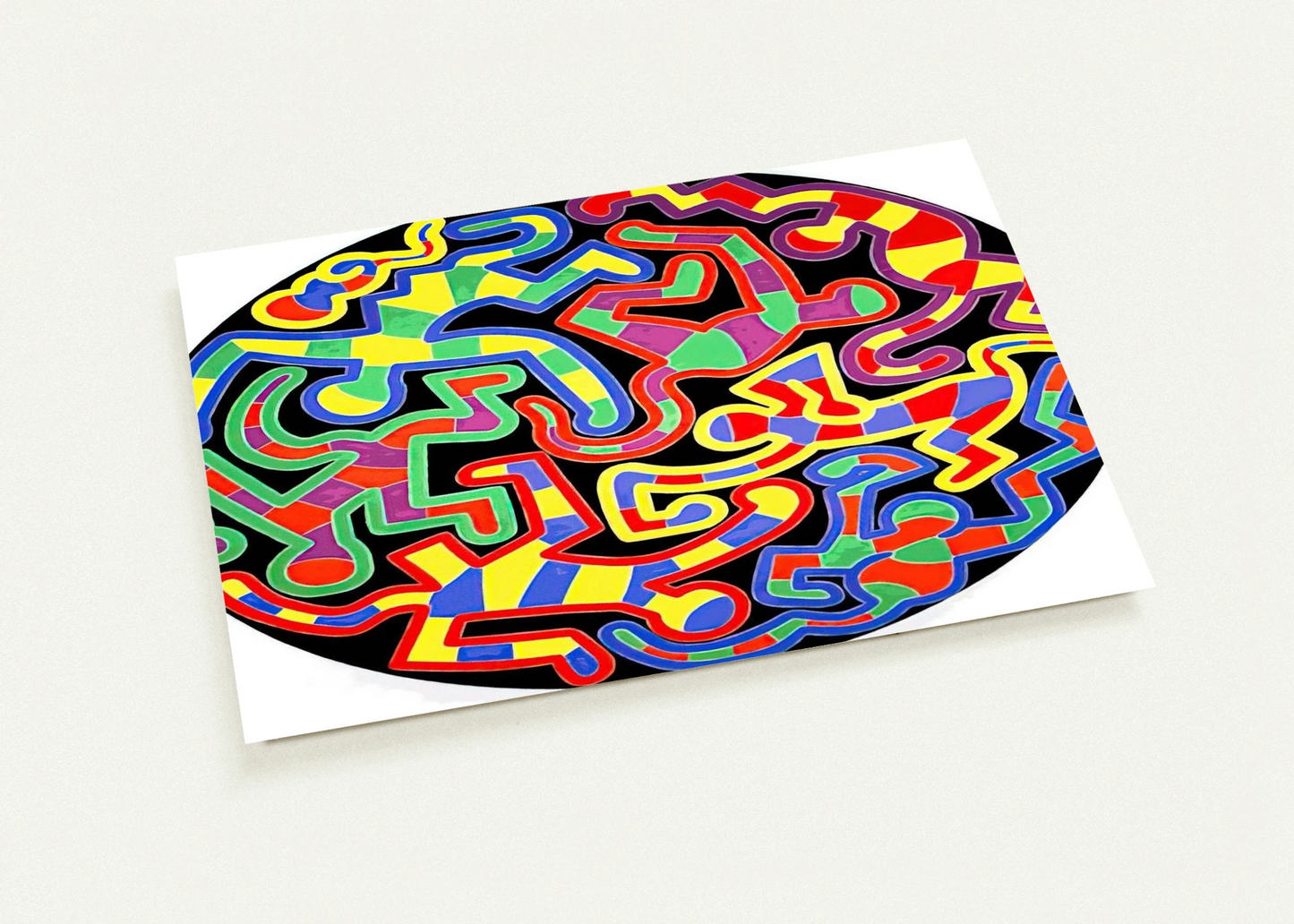 MONKEY PUZZLE 1988 By Keith Haring Pack of 10 Post Cards | Keith Haring Post Cards | A6 (10.5 x 14.8 cm) - 4.1 x 5.8 inches