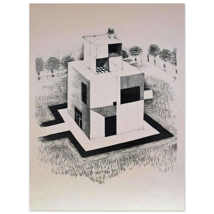 Johannes Itten - Haus Des Weissen Mannes - 1924 75x100 cm / 30x40inches Fine Art Poster