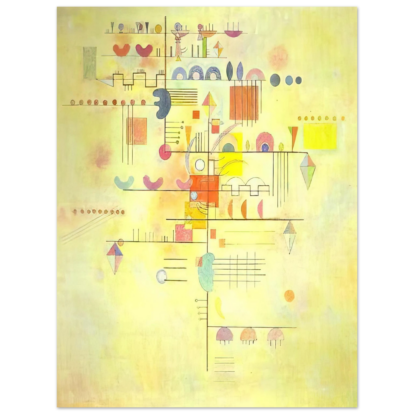 Wassily Kandinsky - GENTLE ACCENT 1934 75x100 cm / 30x40inches Fine Art Poster