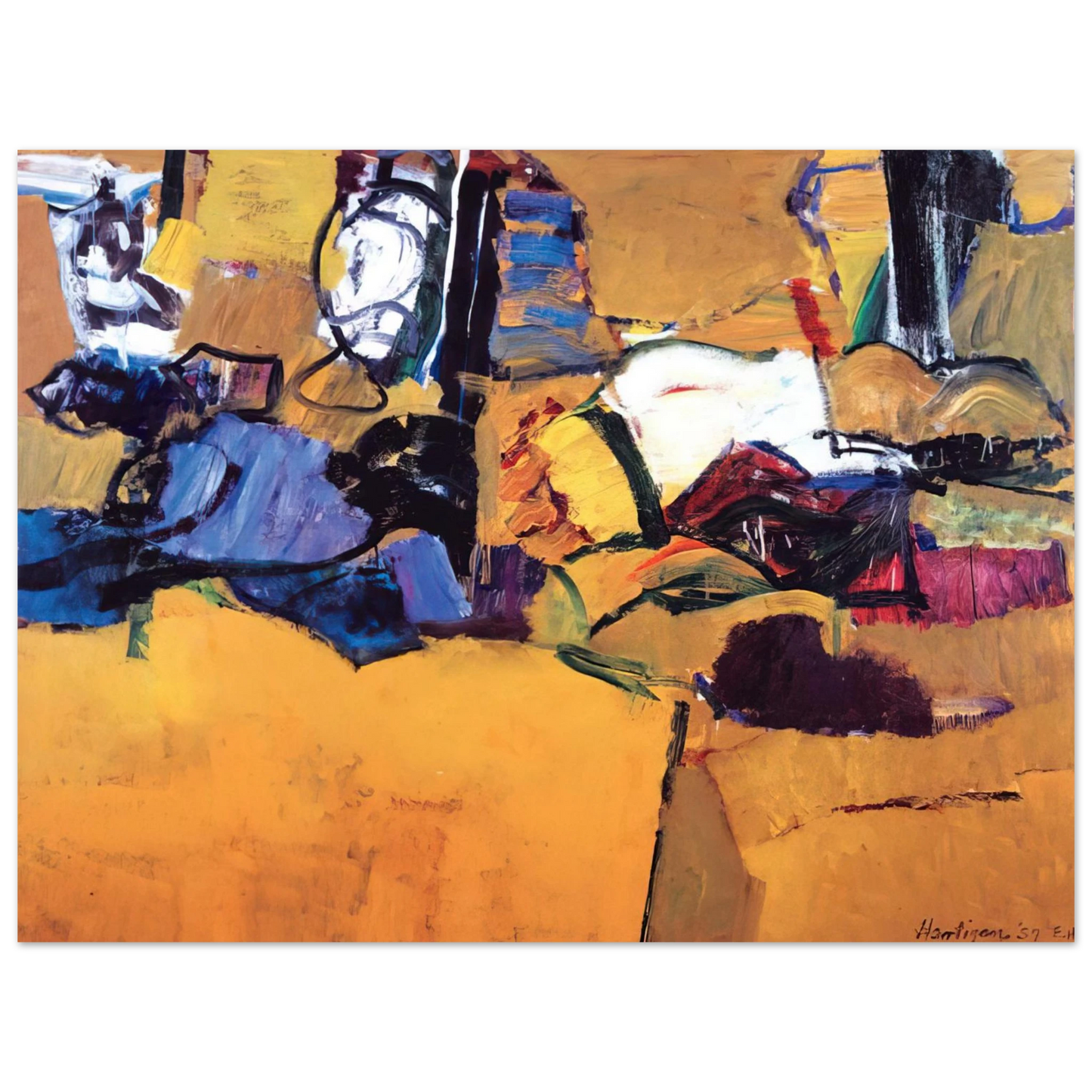 Grace Hartigan - NEW ENGLAND OCTOBER 1957 1957 75x100 cm / 30x40inches Fine Art Poster