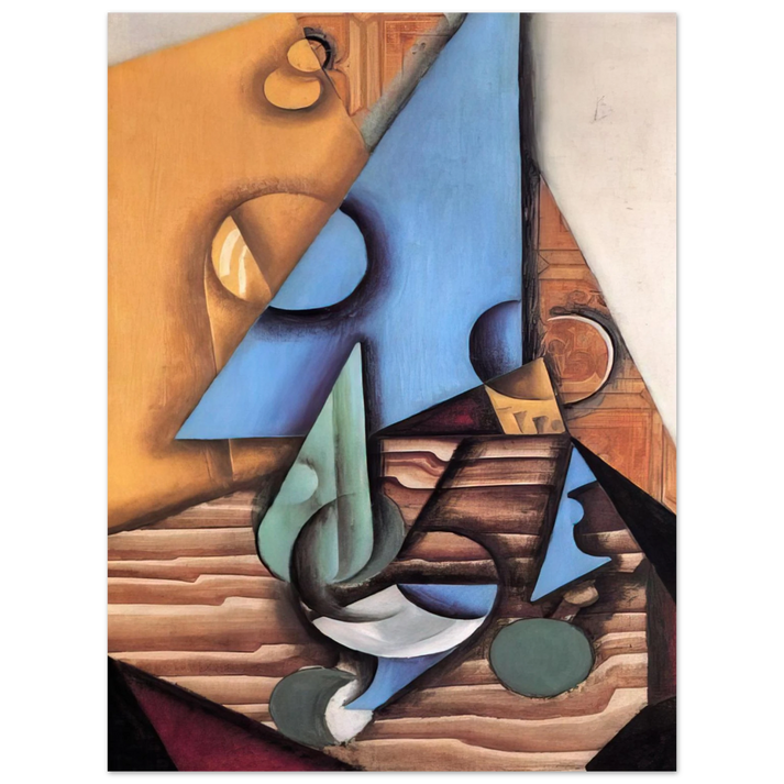 Juan Gris - BOTTLE AND GLASS ON A TABLE 1914 75x100 cm / 30x40inches Fine Art Poster