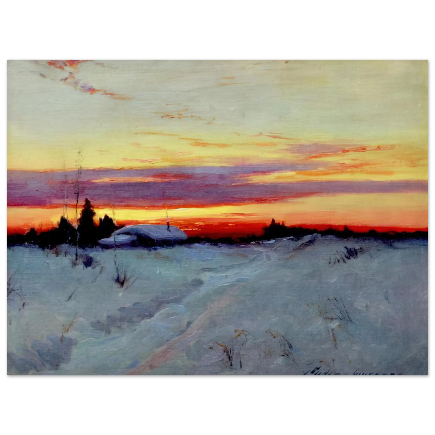 Sydney Laurence - Alaska Sunset - Romanticism 75x100 cm / 30x40inches Fine Art Poster