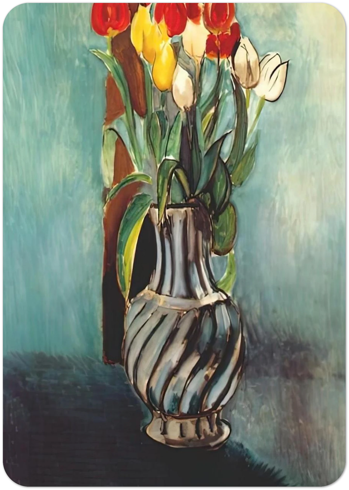 ME MYSELF STENDHAL VASE OF TULIPS 1914 By Henri Matisse Pack of 10 Post Cards | Henri Matisse Post Cards | A6 (10.5 x 14.8 cm) - 4.1 x 5.8 inches