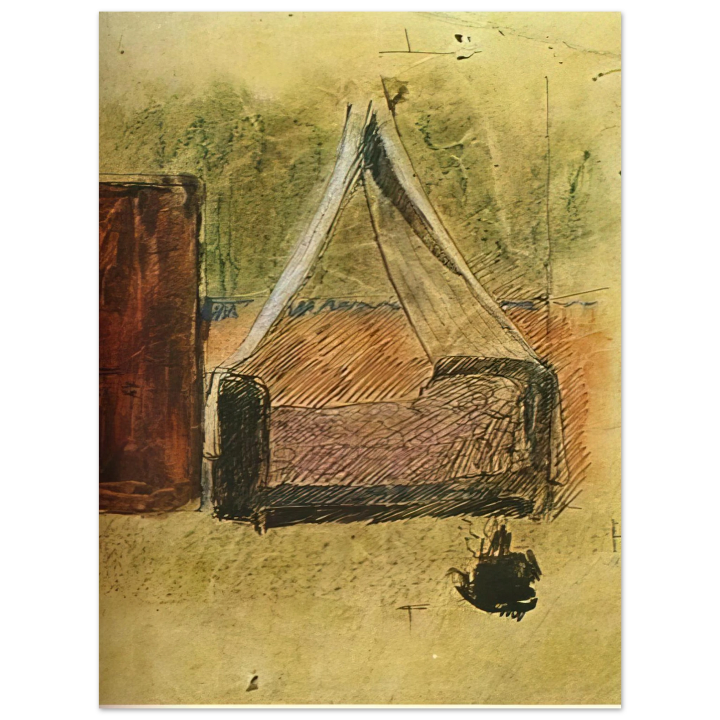 Pablo Picasso - Bed with mosquito nets 75x100 cm / 30x40inches Fine Art Poster