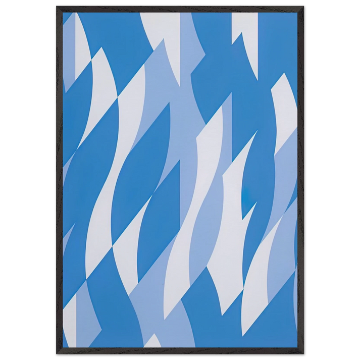 TWO BLUES 2003 - Bridget Riley 70x100 cm / 28x40 inches Framed Art Print – Black Wooden Frame
