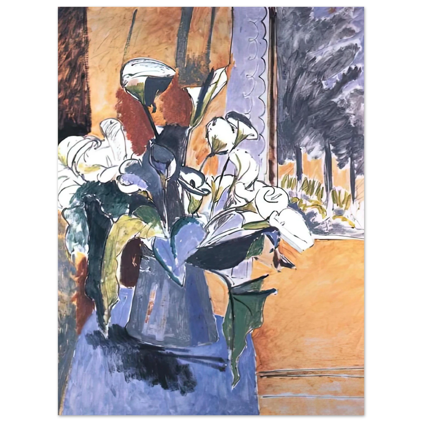 Henri Matisse - FLOWERS ON THE WINDOWSILL 1913 75x100 cm / 30x40inches Fine Art Poster