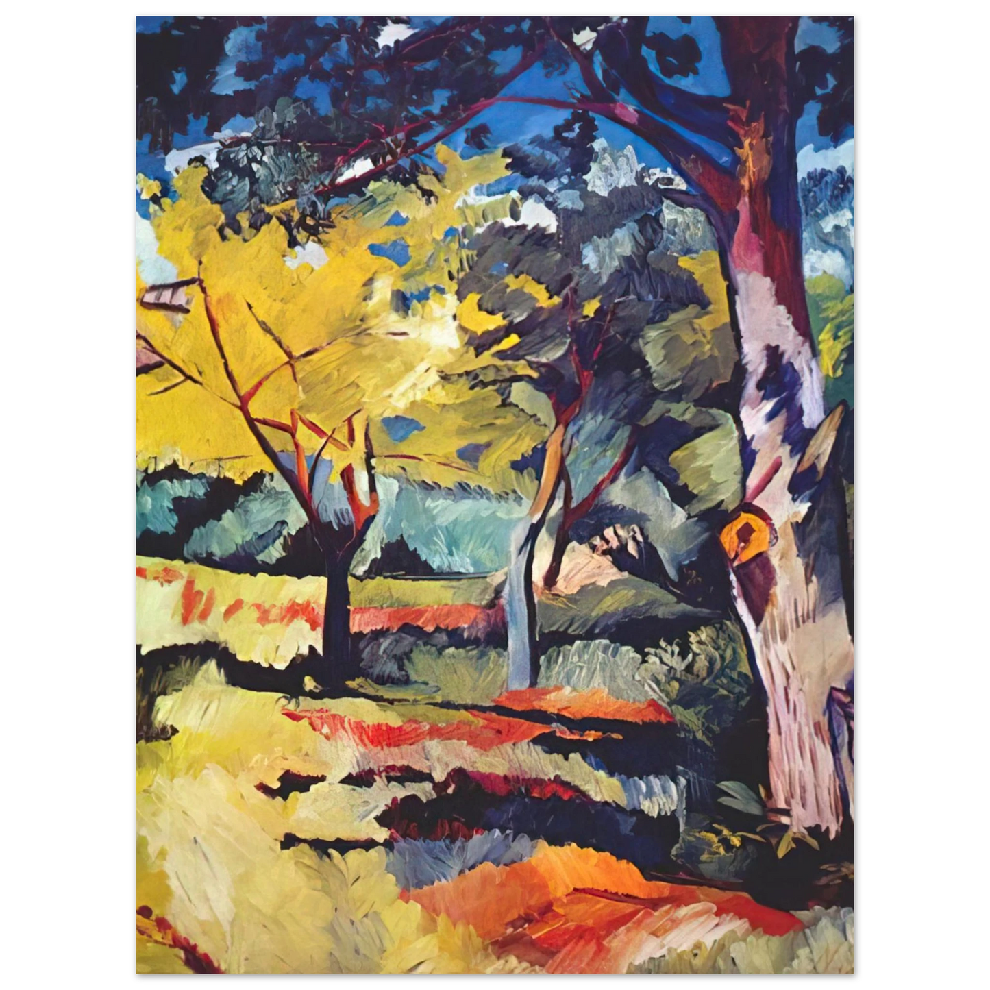 Natalia Goncharova - Landscape at Ladyzhino - 1908 75x100 cm / 30x40inches Fine Art Poster