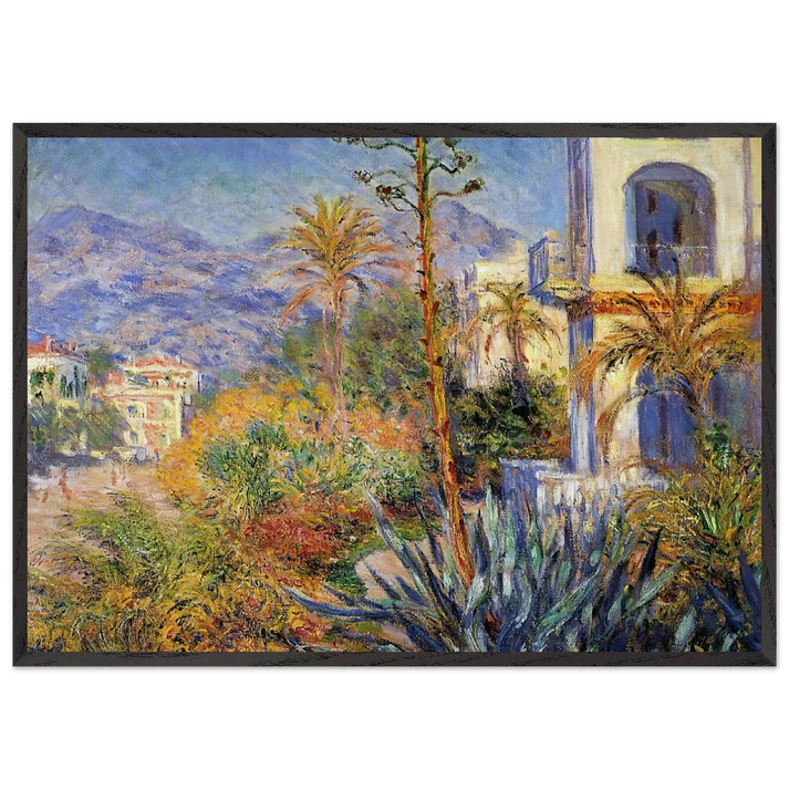 Villas at Bordighera - claude monet 70x100 cm / 28x40 inches Framed Art Print – Black Wooden Frame