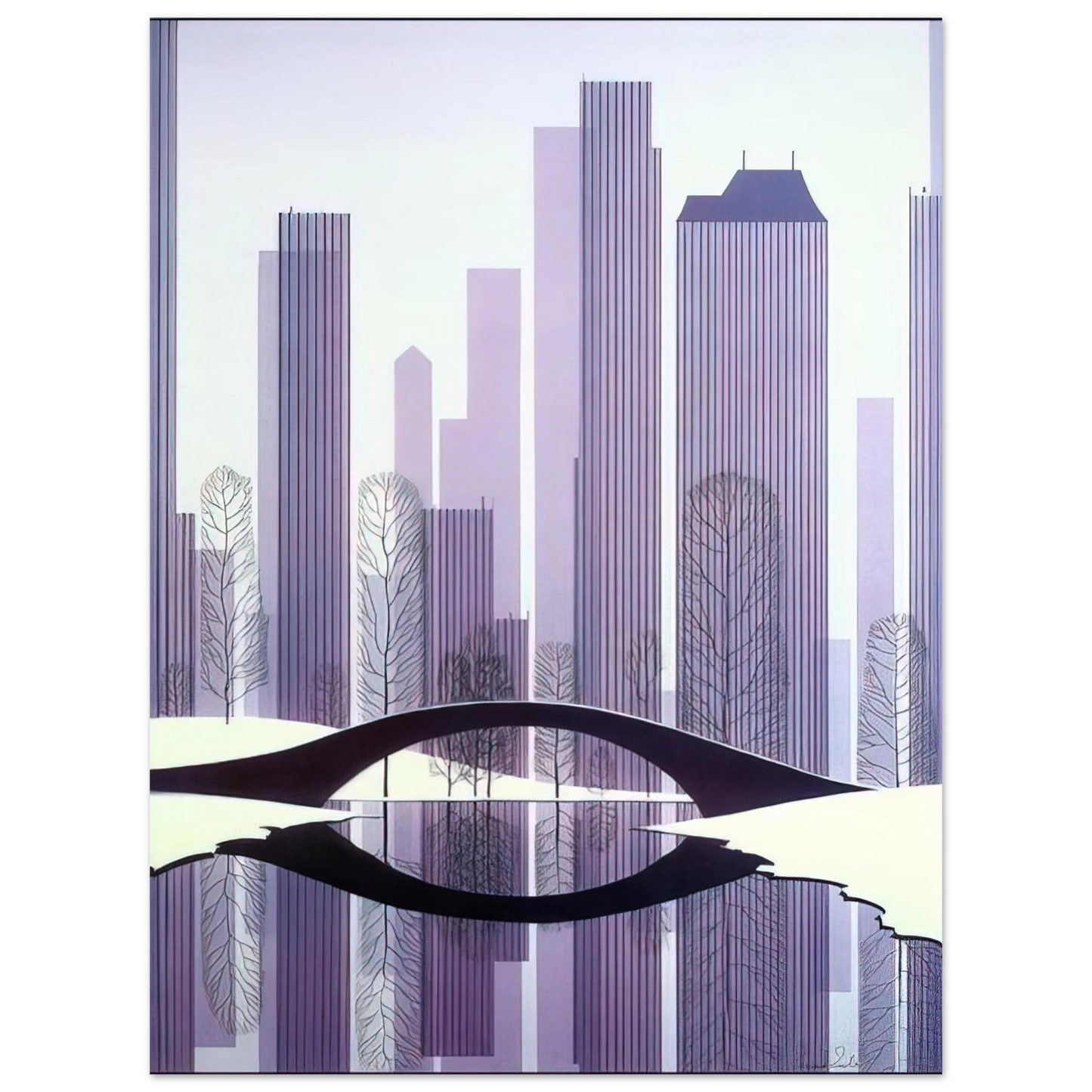 Eyvind Earle - Central Park 75x100 cm / 30x40inches Fine Art Poster
