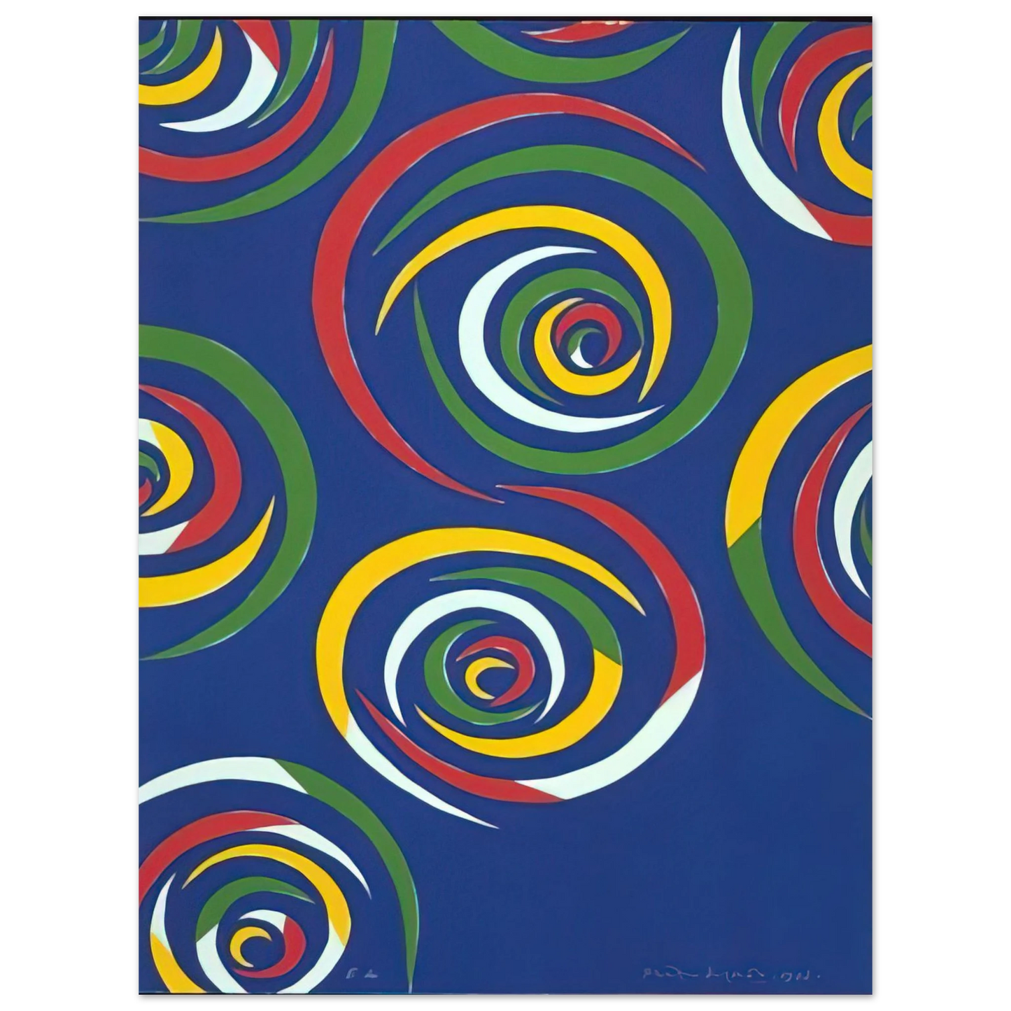 Piero Dorazio - Cercles de Nuit - 1992 75x100 cm / 30x40inches Fine Art Poster