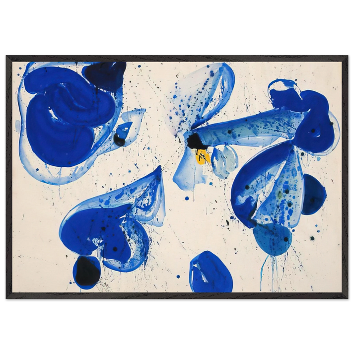 Untitled Blue Balls from Cross 9 - Sam Francis 70x100 cm / 28x40 inches Framed Art Print – Black Wooden Frame