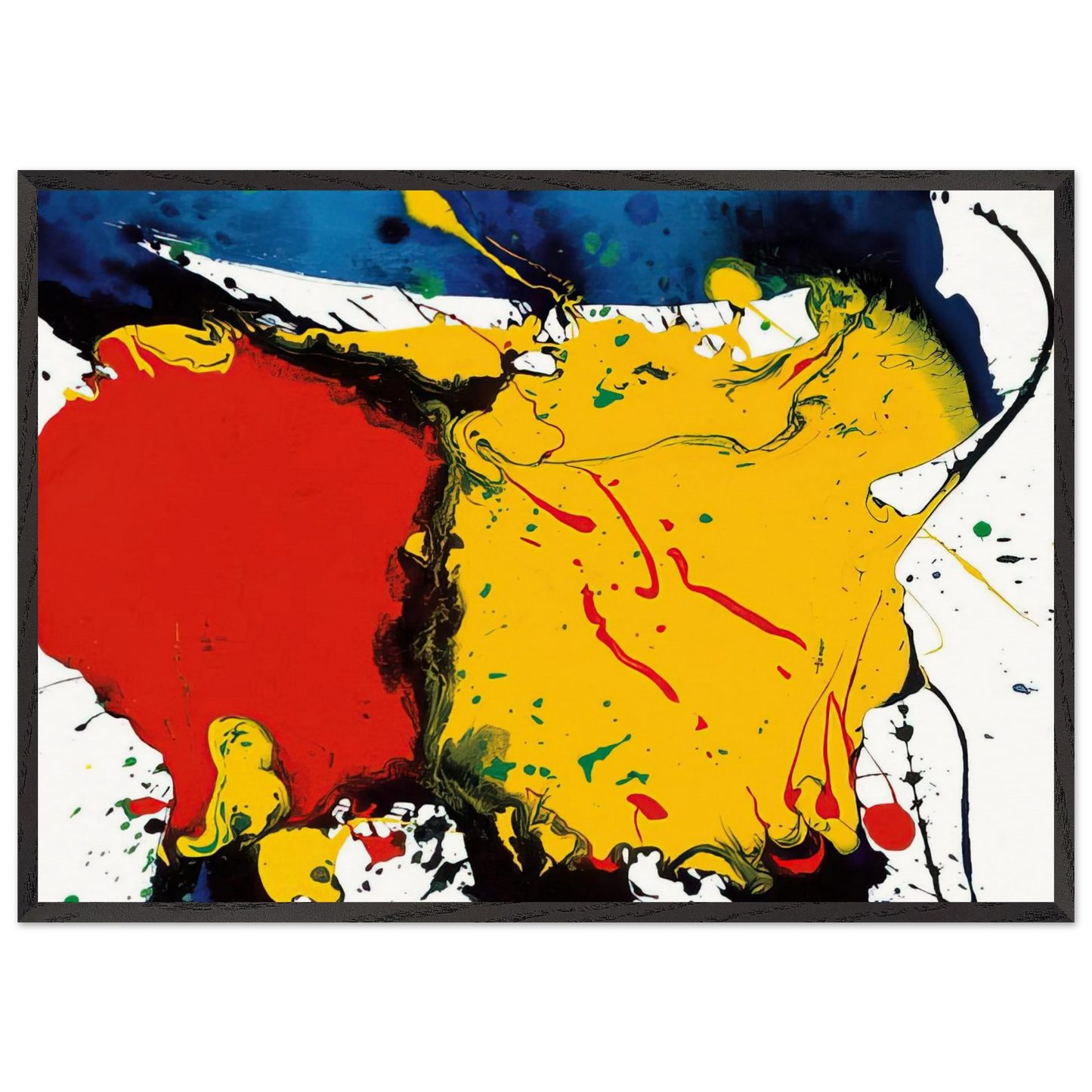 Untitled SFP94-109 SFF 1757 - Sam Francis 70x100 cm / 28x40 inches Framed Art Print – Black Wooden Frame