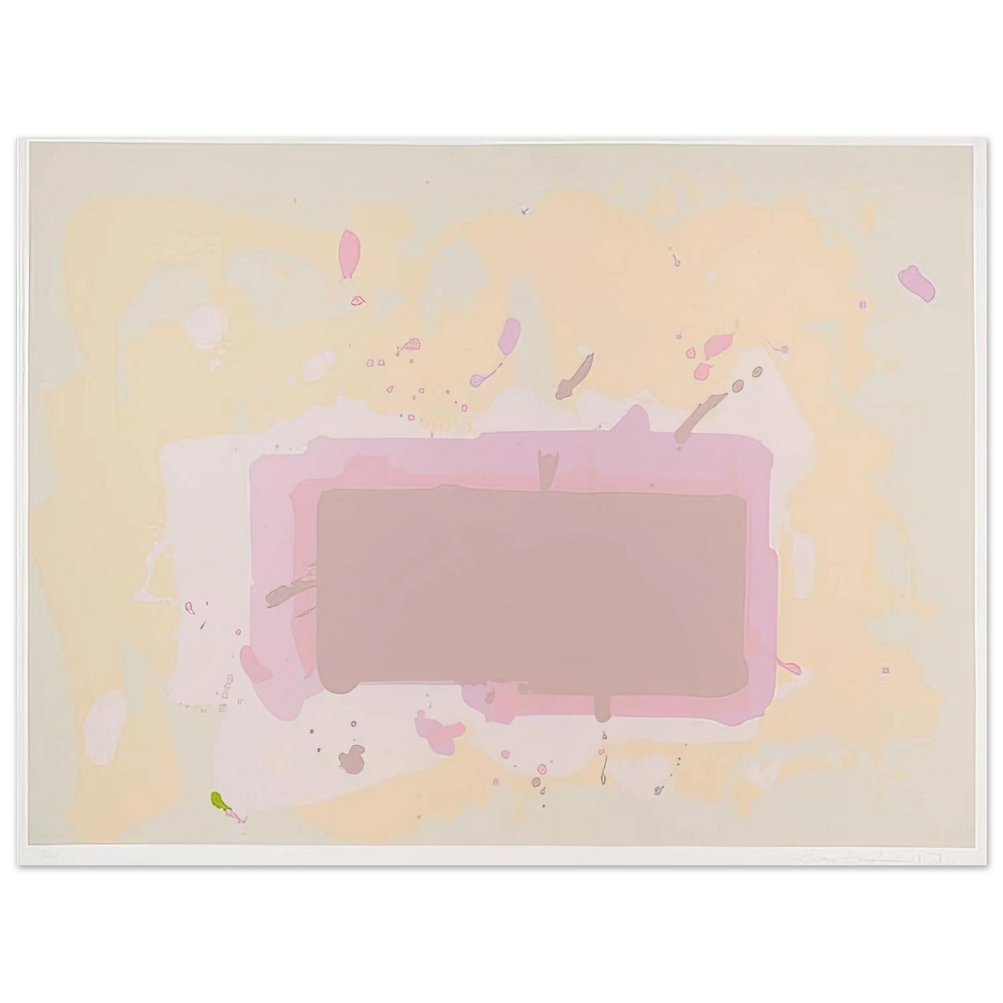 John Hoyland - Pale Yellow, Pink and Brown - 1971 75x100 cm / 30x40inches Fine Art Poster