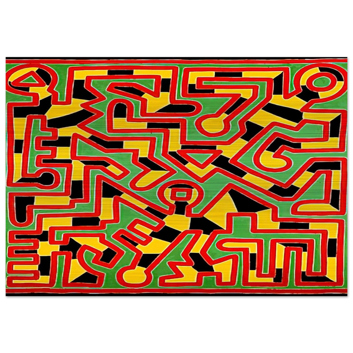UNTITLED 1988 - Keith Haring Brushed Aluminum Print - 70x100 cm / 28x40 inches | Keith Haring Aluminum Print | Keith Haring Prints | Keith Haring Art For Sale