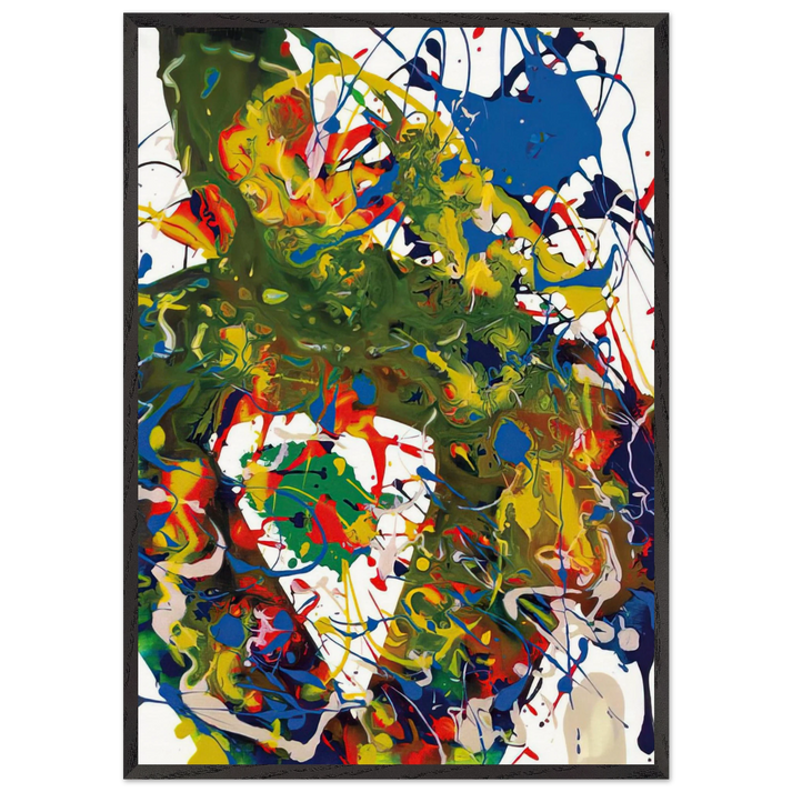 Untitled SFP94-65 SFF 1739 - Sam Francis 70x100 cm / 28x40 inches Framed Art Print – Black Wooden Frame