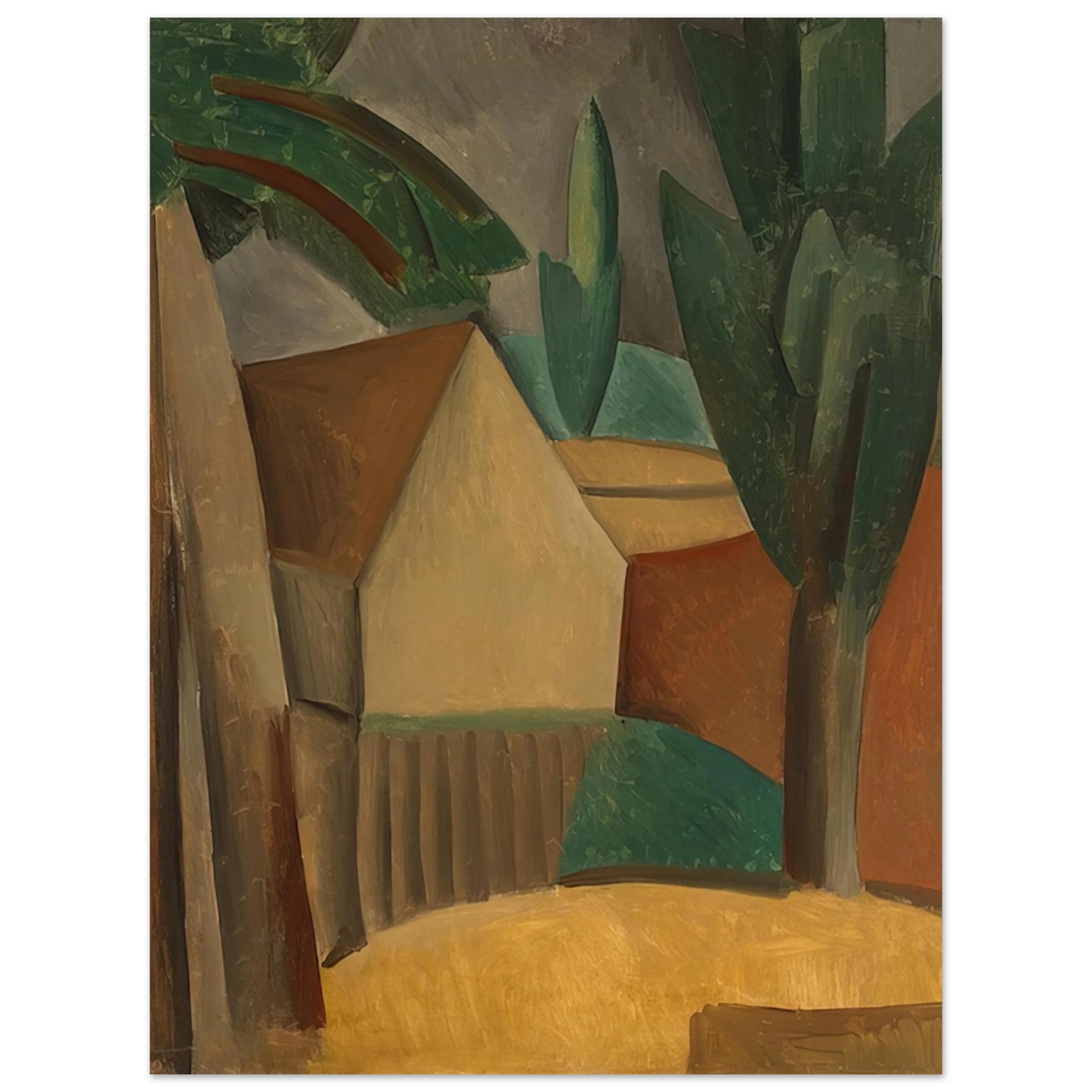 Pablo Picasso - House in a Garden - 1908 75x100 cm / 30x40inches Fine Art Poster