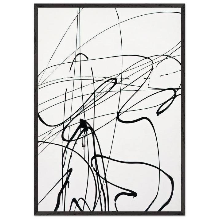 Untitled T1989-A3 - 1989 - Hans Hartung 70x100 cm / 28x40 inches Framed Art Print – Black Wooden Frame