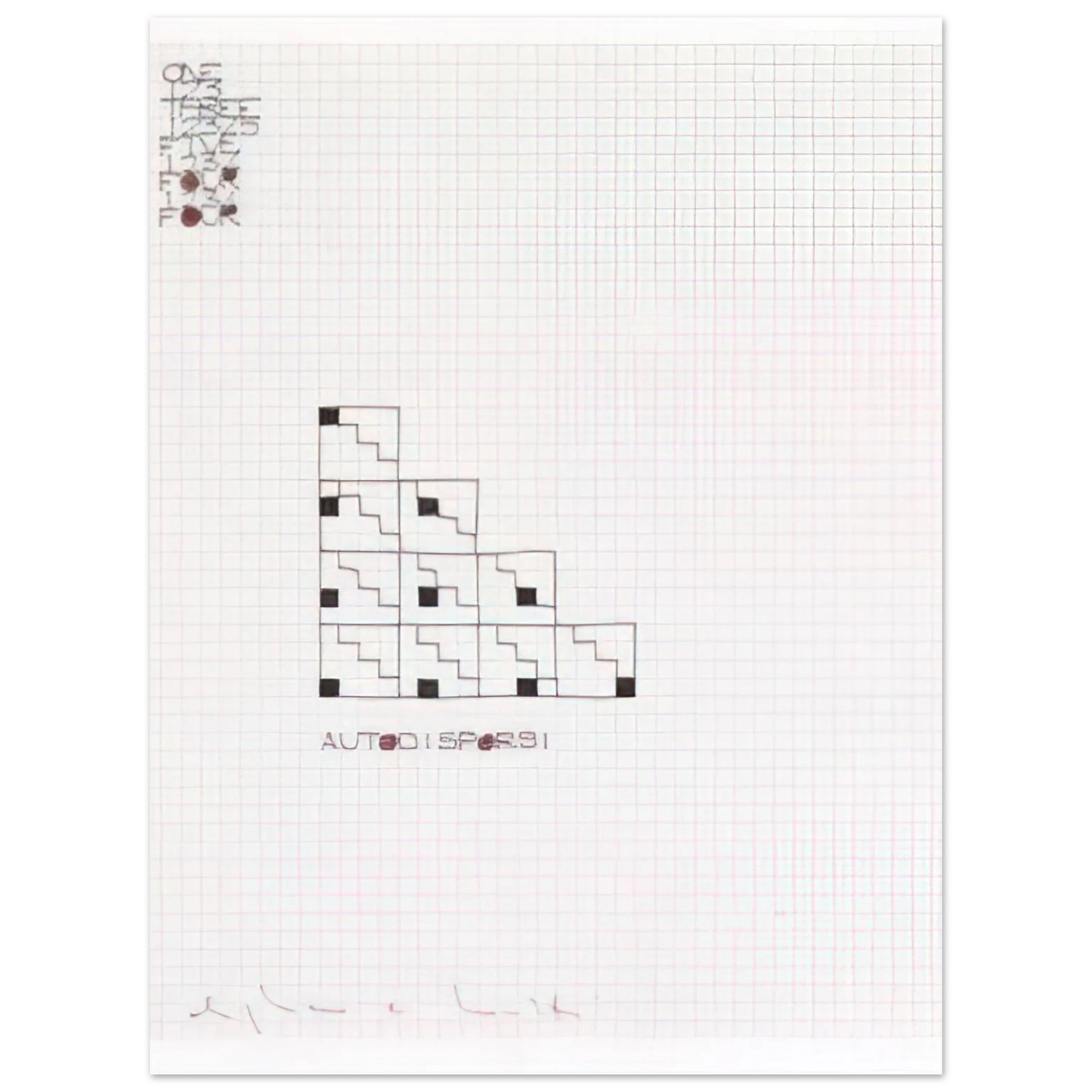Alighiero Boetti - AUTODISPORSI 1975 75x100 cm / 30x40inches Fine Art Poster