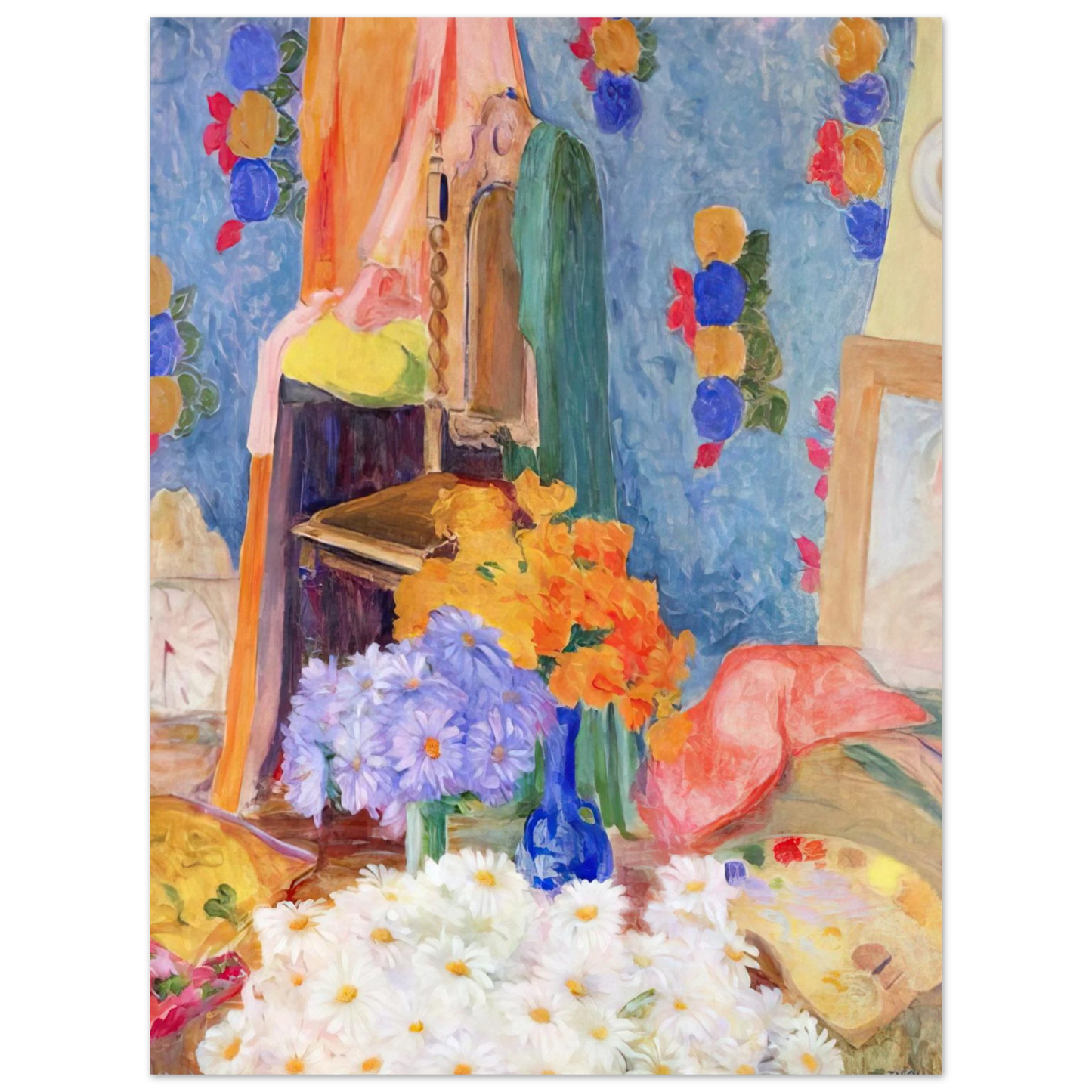 Tarsila do Amaral - Mario De Andrade's Daisies 75x100 cm / 30x40inches Fine Art Poster