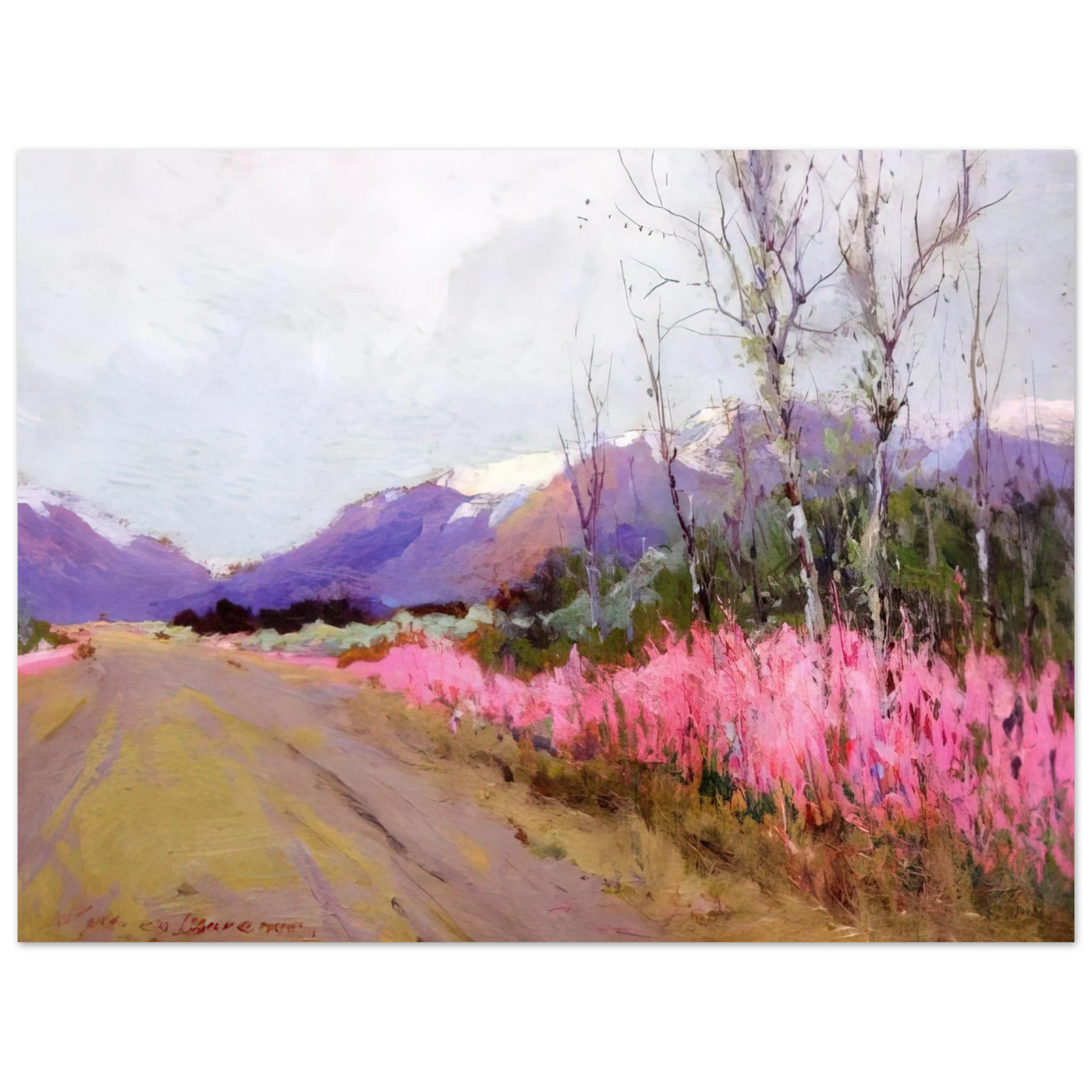 Sydney Laurence - Fireweed Lane - Romanticism 75x100 cm / 30x40inches Fine Art Poster