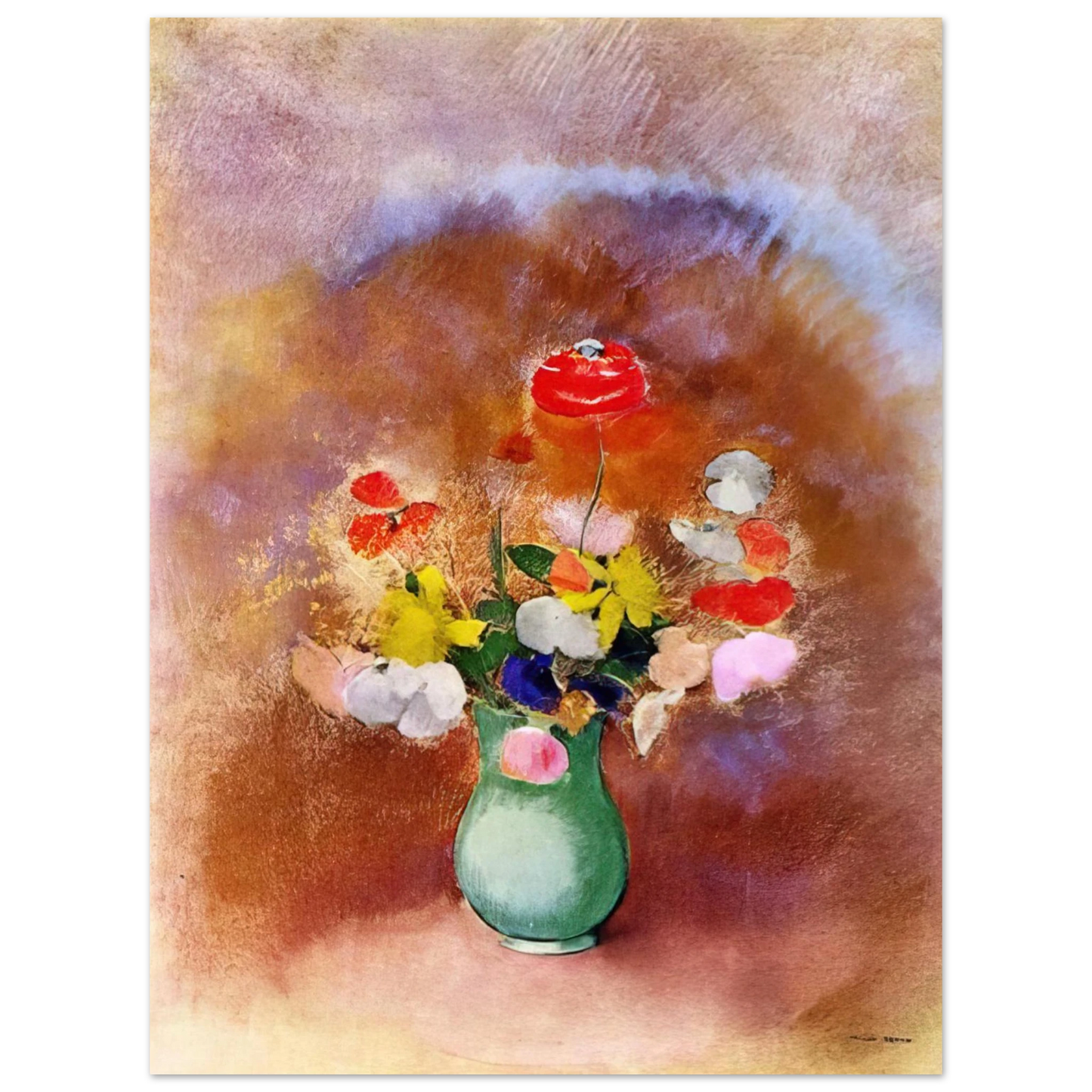 Odilon Redon - POPPIES IN A VASE 75x100 cm / 30x40inches Fine Art Poster