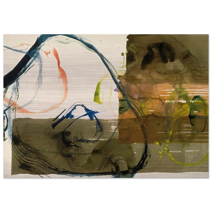 New River Watercolor, Series I, #5 - 1988 - John Cage Brushed Aluminum Print - 70x100 cm / 28x40 inches | John Cage Aluminum Print | John Cage Prints