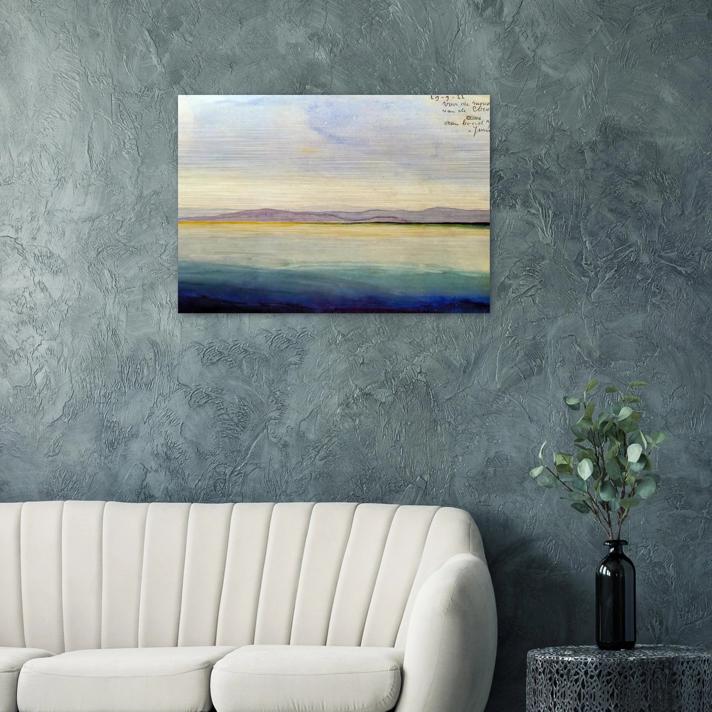 THE SEA AT THE MOUTH OF THE EBRO - MC Escher Brushed Aluminum Print - 70x100 cm / 28x40 inches | MC Escher Aluminum Print | MC Escher Prints