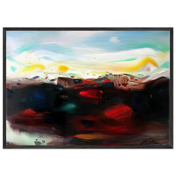 UNTITLED 2007 N2 - Chu teh Chun 70x100 cm / 28x40 inches Framed Art Print – Black Wooden Frame