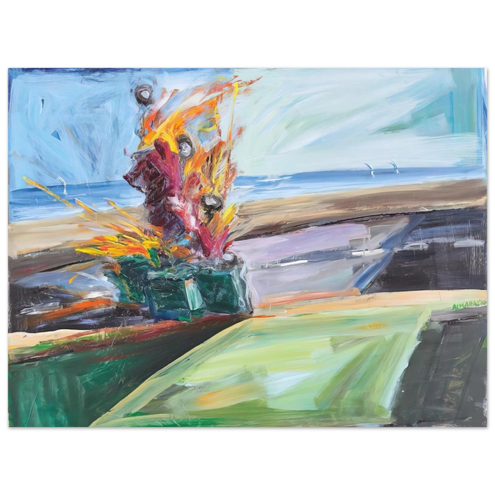Carlos Almaraz - Untitled Car Crash - 1987 75x100 cm / 30x40inches Fine Art Poster