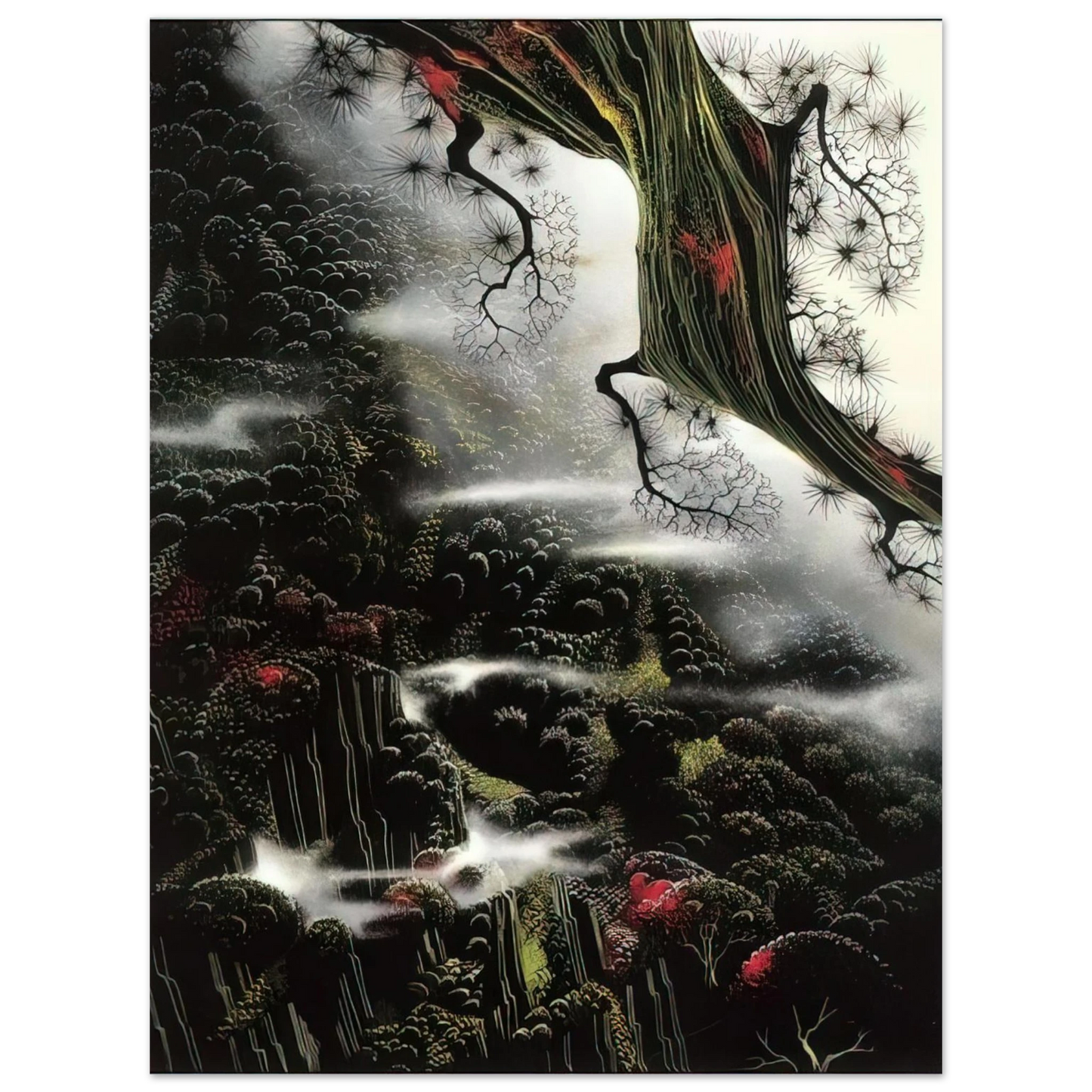 Eyvind Earle - Wisps of Fog and Branch 75x100 cm / 30x40inches Fine Art Poster