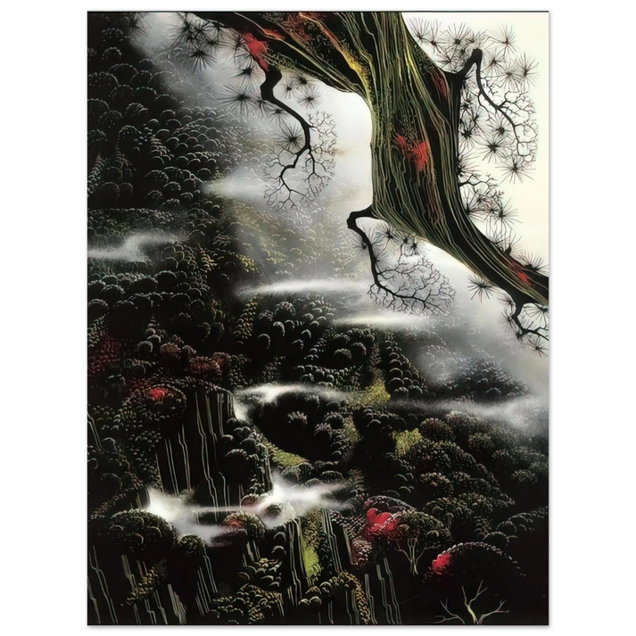 Eyvind Earle - Wisps of Fog and Branch 75x100 cm / 30x40inches Fine Art Poster