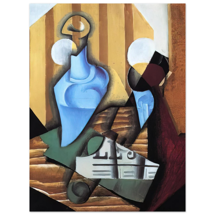 Juan Gris - STILL LIFE WITH BOTTLE AND GLASS 1914 75x100 cm / 30x40inches Fine Art Poster
