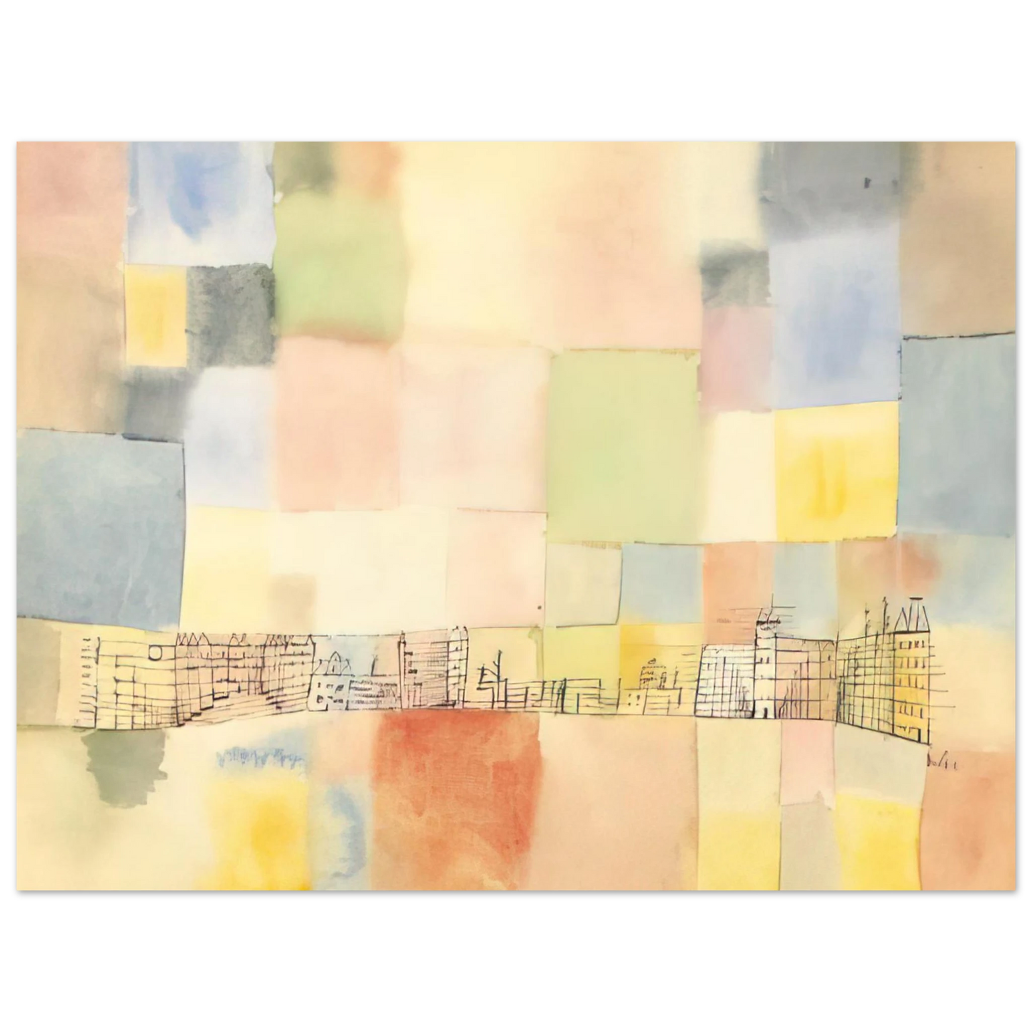 Paul Klee - NEUER STADTTEIL IN M 1928 75x100 cm / 30x40inches Fine Art Poster