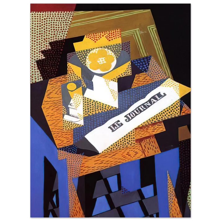 Juan Gris - NEWSPAPER AND FRUIT DISH 1916 75x100 cm / 30x40inches Fine Art Poster