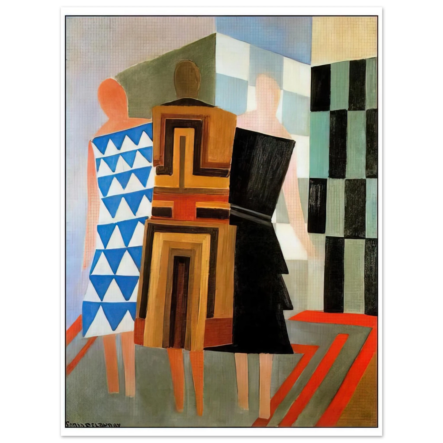 Sonia Delaunay - THREE WOMEN DRESSED SIMULTANEOUSLY 75x100 cm / 30x40inches Fine Art Poster
