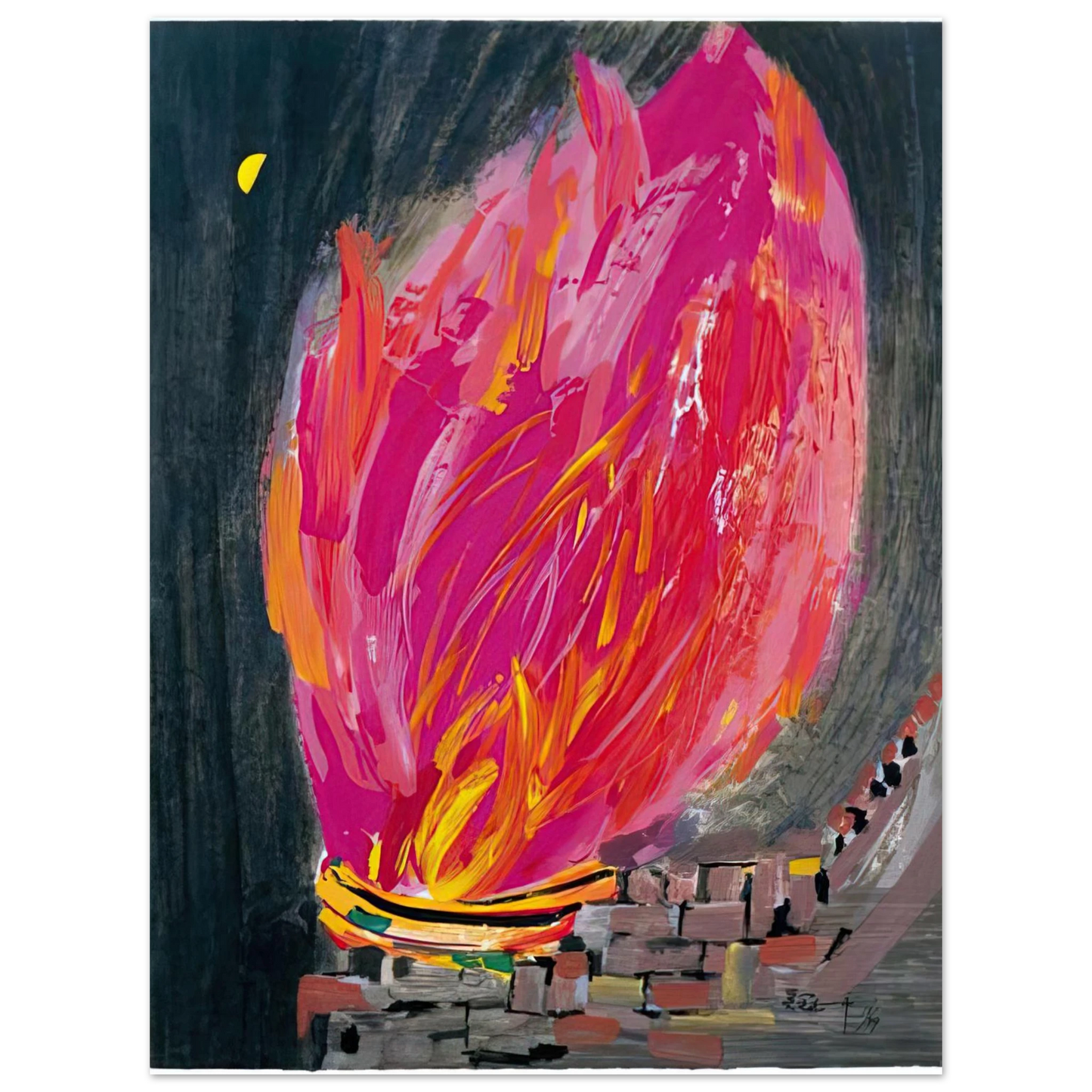 Wu Guanzhong - Torch - 2008 75x100 cm / 30x40inches Fine Art Poster