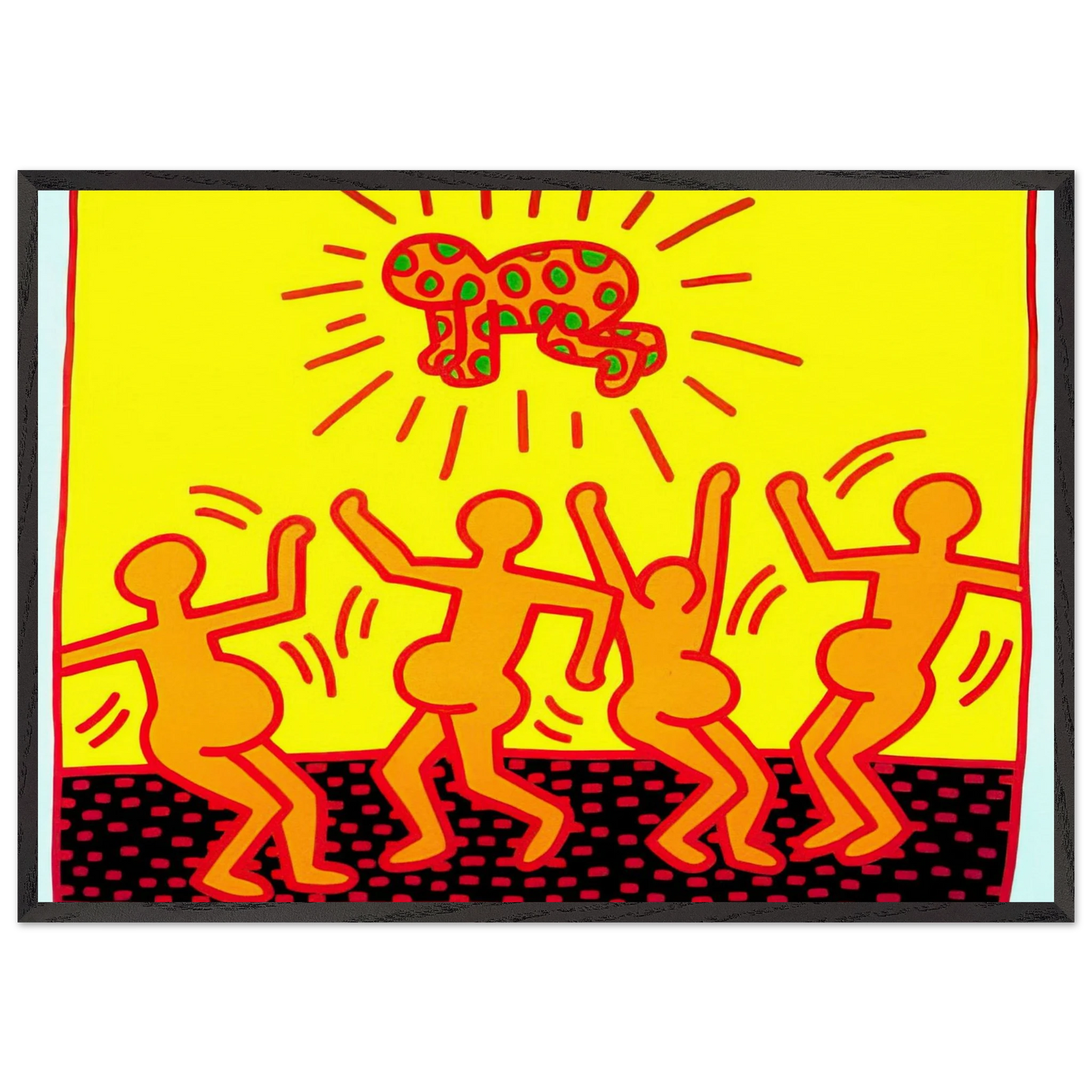 UNTITLED 1983 1 N1 - Keith Haring 70x100 cm / 28x40 inches Framed Art Print – Black Wooden Frame | Keith Haring Art For Sale