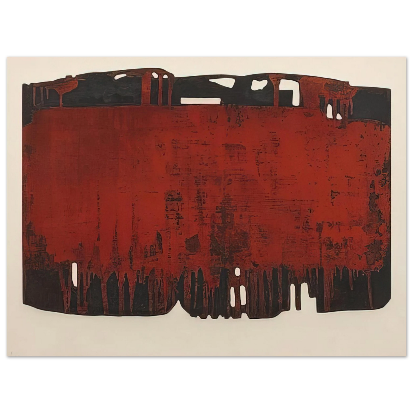 Pierre Soulages - Composition rouille et noire XXV - 1974 75x100 cm / 30x40inches Fine Art Poster