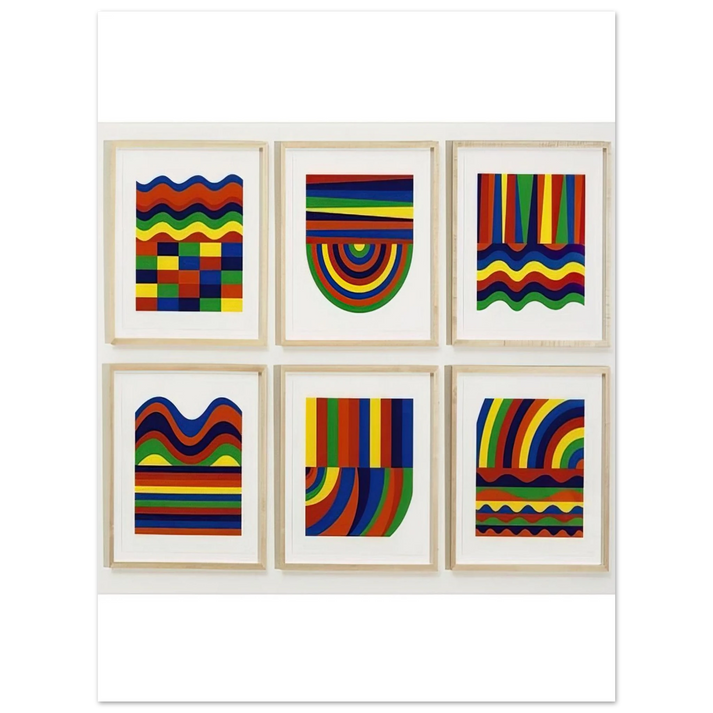Sol LeWitt - Arcs and Bands in Colors 75x100 cm / 30x40inches Fine Art Poster