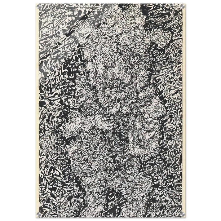 FIGURE WITH HAT IN A LANDSCAPE 1960 - Jean Dubuffet Acrylic Print - 70x100 cm / 28x40″ inches | Jean Dubuffet Wall Art | Jean Dubuffet Prints