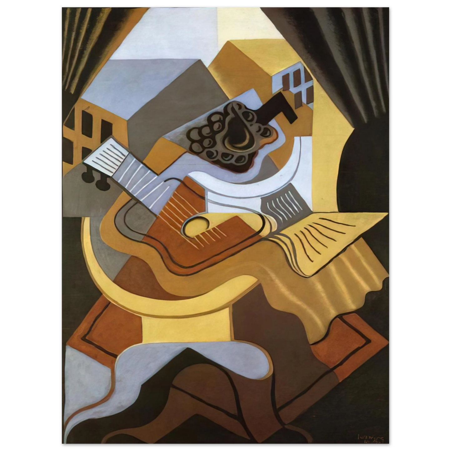 Juan Gris - PEDISTAL TABLE IN FRONT OF THE WINDOW 1921 75x100 cm / 30x40inches Fine Art Poster