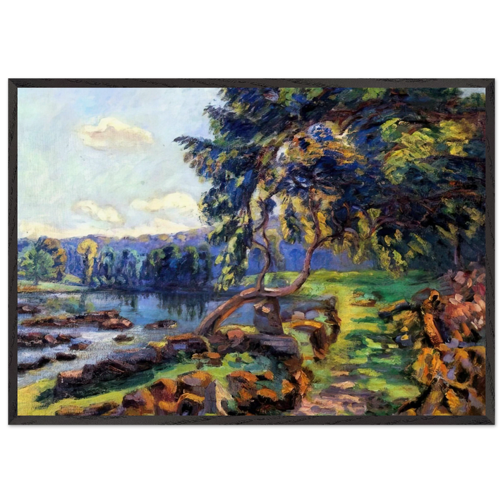 Les rapides a Genetin - 1900 - Armand Guillaumin 70x100 cm / 28x40 inches Framed Art Print – Black Wooden Frame
