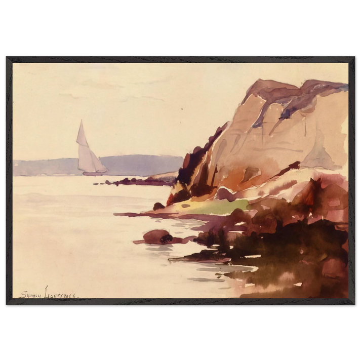 Sailing off Gloucester Coast - 1888 - Sydney Laurence 70x100 cm / 28x40 inches Framed Art Print – Black Wooden Frame