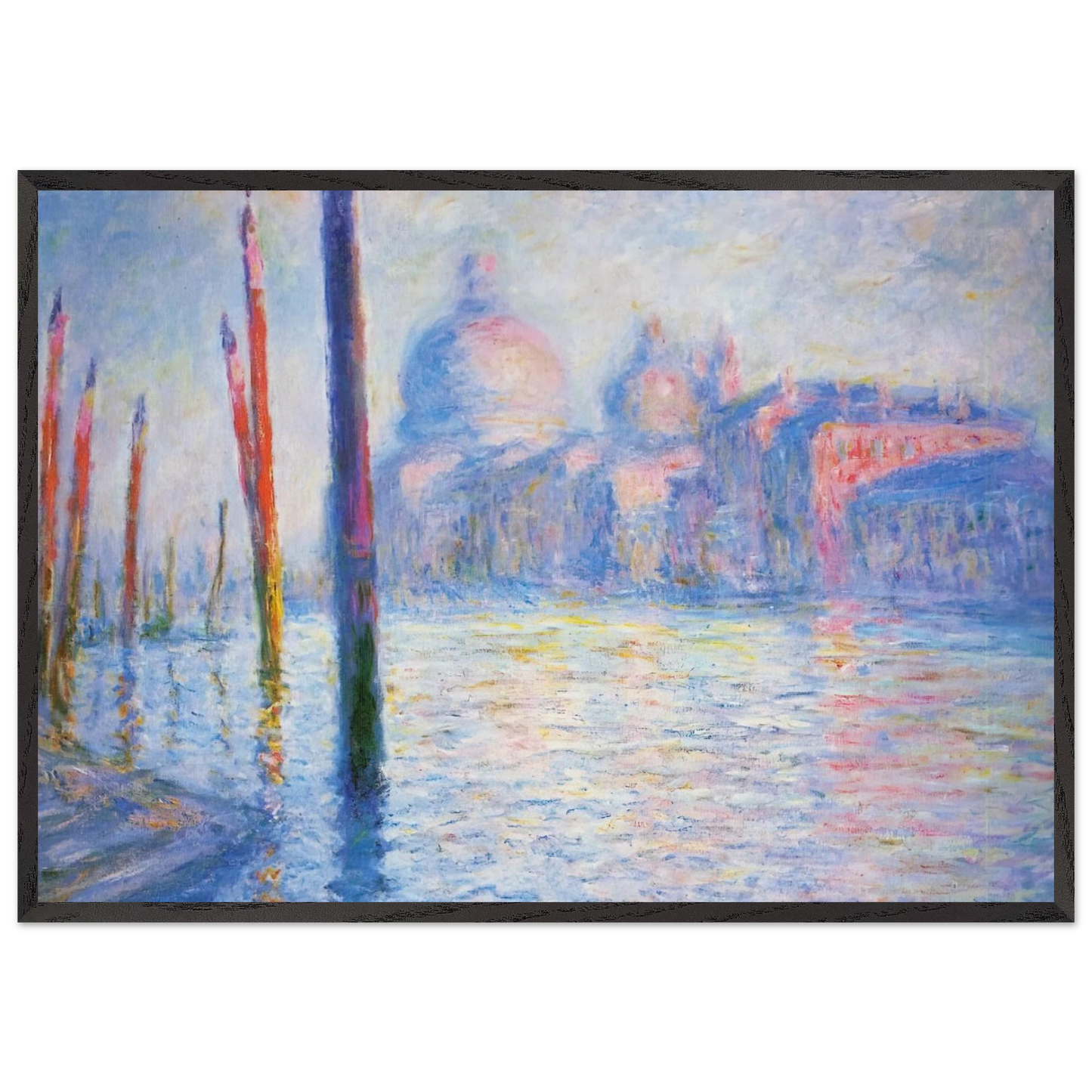 The Grand Canal 02 - claude monet 70x100 cm / 28x40 inches Framed Art Print – Black Wooden Frame