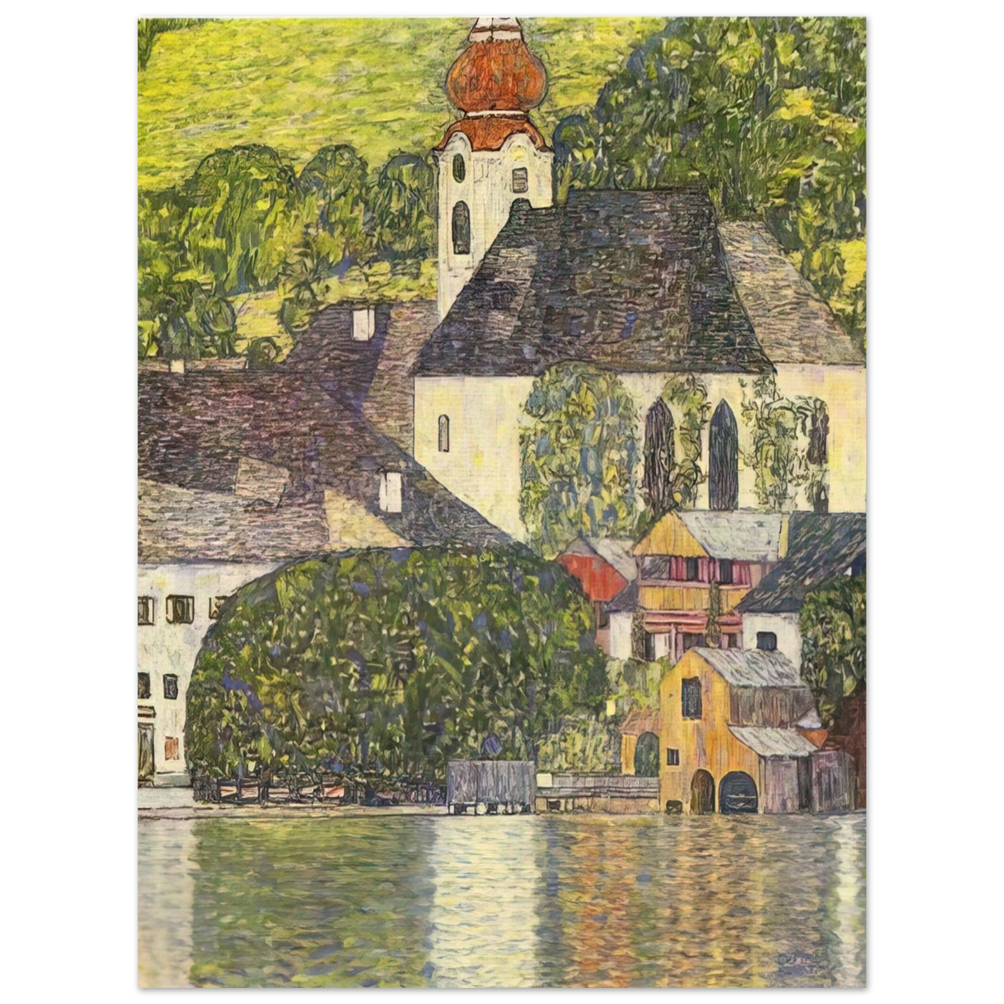 Gustav Klimt - CHRUCH IN UNTERACH ON THE ATTERSEE 75x100 cm / 30x40inches Fine Art Poster