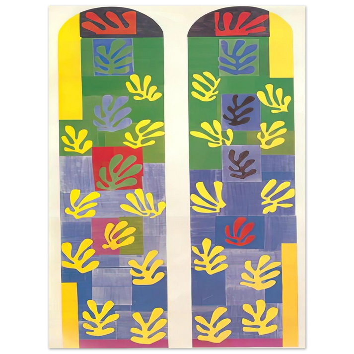 Henri Matisse - STAINED GLASS WINDOW WINDOW OF THE ABSIDE OF THE ROSARY CHAPEL 1949 75x100 cm / 30x40inches Fine Art Poster